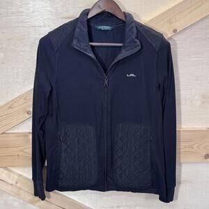 Lauren Ralph Lauren Active Womens L Jacket Black Diamond Quilted Full Zip